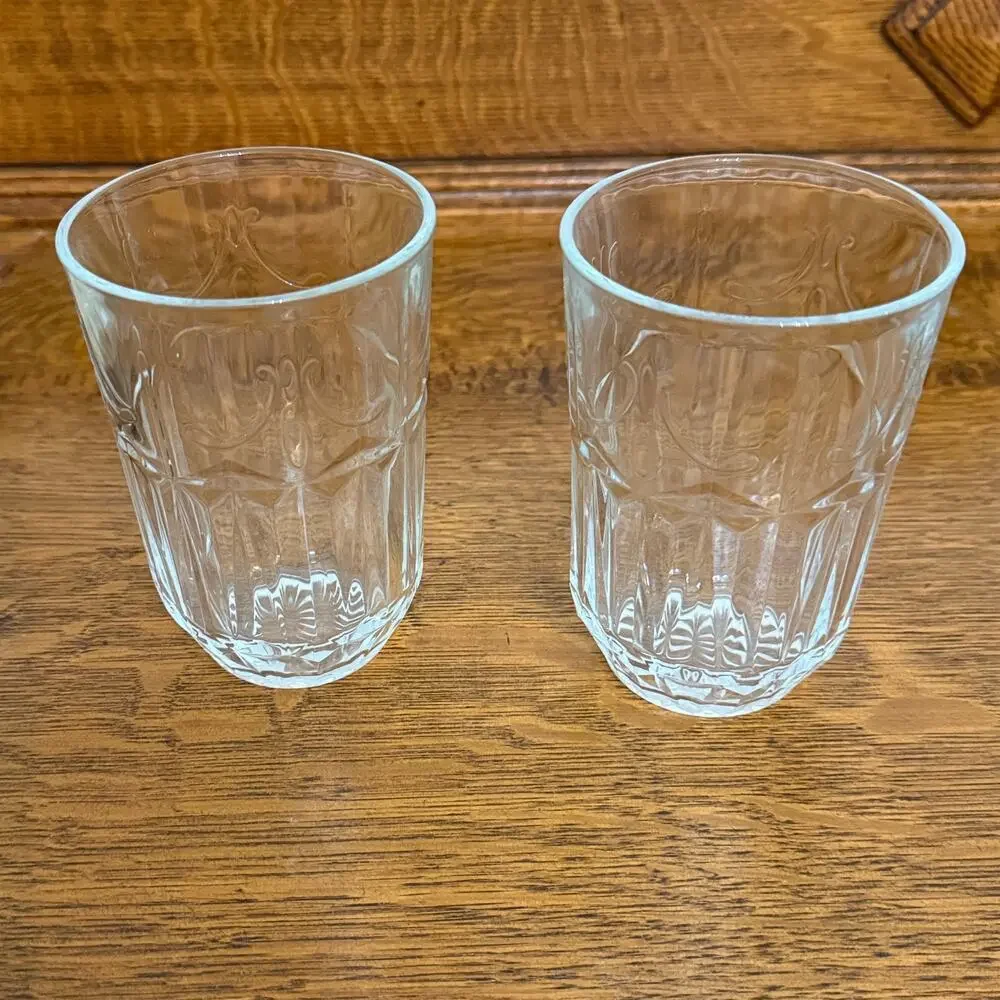 IKEA SALLSKAPLIG Clear Pattern Set of 2 Glasses 13 oz Clear